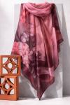 Aqua Soft Renkli Çiçek  Şal_Bordo