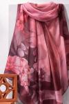 Aqua Soft Renkli Çiçek  Şal_Bordo