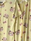 Ayıcık Kafa Desenli Kurdeleli Pijama Takımı_Sarı