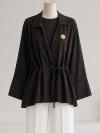 Bağlamalı Broşlu Modal Kimono_Koyu Kahve