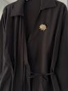Bağlamalı Broşlu Modal Kimono_Koyu Kahve