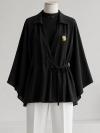 Bağlamalı Broşlu Modal Kimono_Siyah