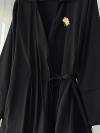 Bağlamalı Broşlu Modal Kimono_Siyah