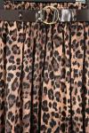 Beli Kemerli Leopar Desenli Saten Etek_Kahve