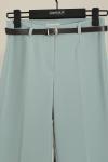 Beli Kemerli Boru Paça Double Pantolon_Mint