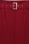 Beli Kemerli Havuç Paça Pantolon_Bordo