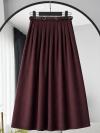 Beli Kemerli Pileli Tencel Etek_Açık Kahve