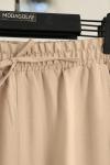 Beli Lastikli İpli Verev Modal Pantolon_Bej