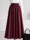 Beli Lastikli Çan Gabardin Etek_Mürdüm