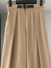 Beli Lastikli Kemerli Tencel Bol Paça Pantolon_Camel