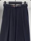 Beli Lastikli Kemerli Tencel Bol Paça Pantolon_Lacivert