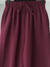 Beli Lastikli Relax Müslin Pantolon_Mürdüm
