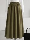 Beli Lastikli Çift Cepli New Gabardin Etek_Haki