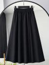 Beli Lastikli Çift Cepli New Gabardin Etek_Siyah