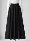 Beli Lastikli Çift Cepli New Gabardin Etek_Siyah