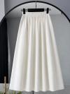 Beli Lastikli Çift Cepli New Gabardin Etek_Natürel