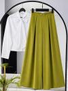 Beli Tokalı Diogonel Tencel Etek Pantolon_Olive