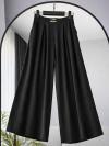 Beli Tokalı Diogonel Tencel Etek Pantolon_Siyah
