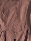Büzgülü Parçalı Kısa Poplin Gömlek_Kahve