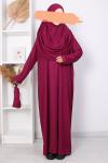 Çantalı Namaz Elbisesi_Mor