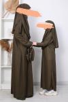 Çantalı Çocuk Namaz Elbisesi_Haki
