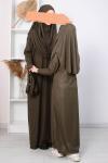 Çantalı Çocuk Namaz Elbisesi_Haki