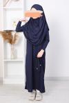 Çantalı Çocuk Namaz Elbisesi_Lacivert