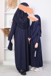 Çantalı Çocuk Namaz Elbisesi_Lacivert