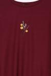 Çiçek Nakışlı Oysho Tunik_Bordo