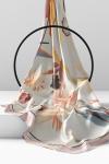 Çiçek Tablosu Desenli Eşarp_Mercan