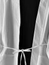 Çift Cepli İnce Kuşaklı Müslin Kimono_Ekru