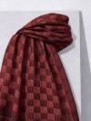 Dijital Soft Çift Q Desenli Şal_Bordo