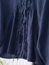Fırfırlı Bağlamalı Oversıze Modal Gömlek_Lacivert