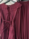 Fırfırlı Bağlamalı Pantolonlu Şifon Takım_Bordo
