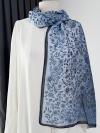 Flora Desenli Aqua Soft Şal_Lacivert