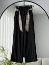 Fular Kemer Aksesuarlı Tencel Pantolon_Siyah