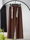 Fular Kemer Aksesuarlı Tencel Pantolon_Kahve