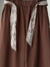 Fular Kemer Aksesuarlı Tencel Pantolon_Kahve