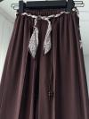 Fular Kemer Aksesuarlı Tencel Pantolon_Kahve
