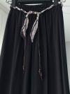 Fular Kemer Aksesuarlı Tencel Pantolon_Siyah