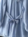 Gül Aksesuarlı Bağlamalı Tencel Tunik_Bebe Mavi