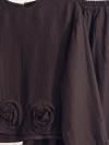 Gül Detaylı Müslin Tencel Etekli Takım_Kahve