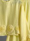 Gül Detaylı Müslin Tencel Etekli Takım_Sarı