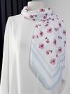 Gül Kokusu Desenli Aqua Soft  Eşarp_Bebe Mavi