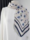 Gül Kokusu Desenli Aqua Soft  Eşarp_Lacivert