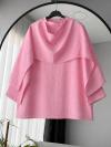 Hakim Yaka Pelerinli Oversize Bluz_Pembe