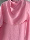 Hakim Yaka Pelerinli Oversize Bluz_Pembe
