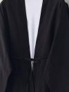 İnce Kuşaklı Kanvas Kimono_Siyah