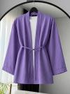 İnce Kuşaklı Çilek Kimono_Lila