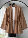 İnce Kuşaklı Çilek Kimono_Vizon